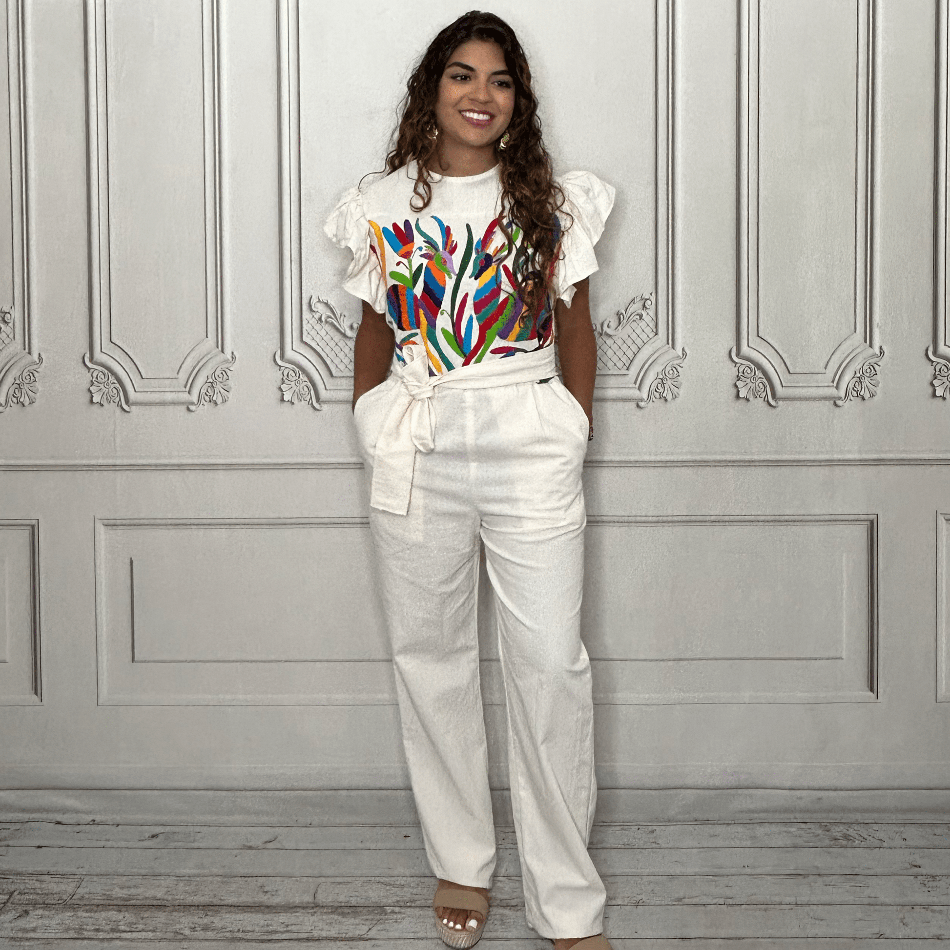 Mexican Embroidered Otomi Jumpsuit Mexican Embroidered Otomi Jumpsuit