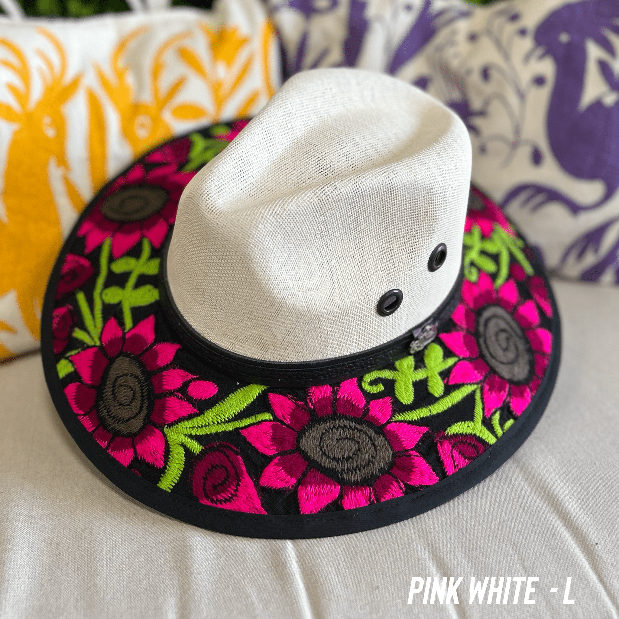 Mexican Embroidered Sun Hat - Daisy Mexican Embroidered Sun Hat - Daisy