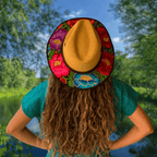 Mexican Embroidered Sun Hat Zinnia Mexican Embroidered Sun Hat Zinnia