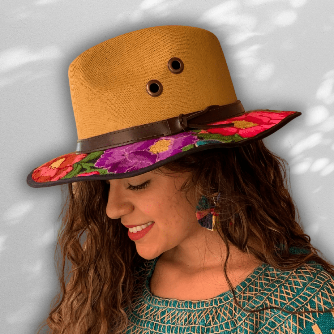 Mexican Embroidered Sun Hat Zinnia Mexican Embroidered Sun Hat Zinnia