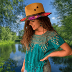 Mexican Embroidered Sun Hat Zinnia Mexican Embroidered Sun Hat Zinnia