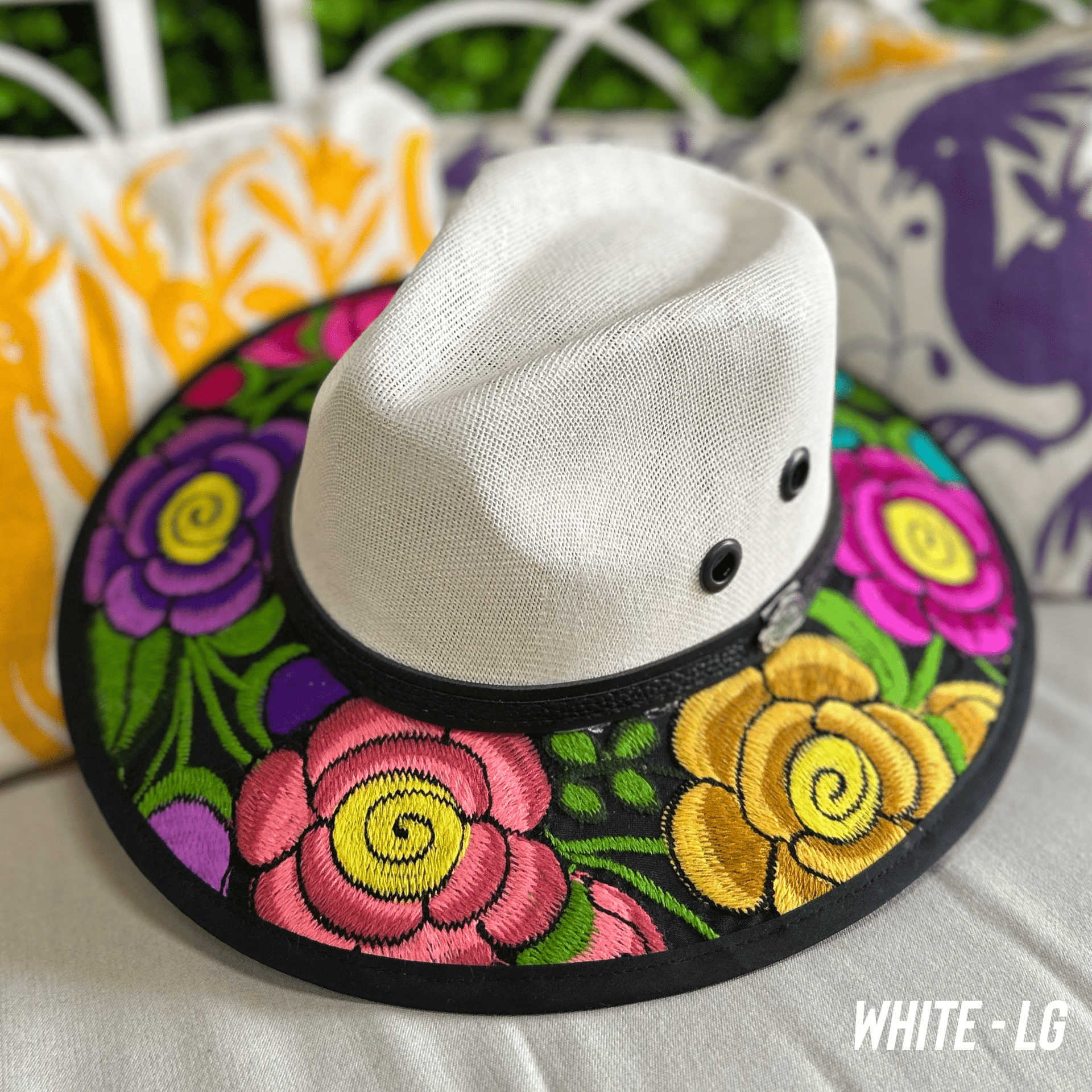 Mexican Embroidered Sun Hat Zinnia – Camelia Mexican Boutique