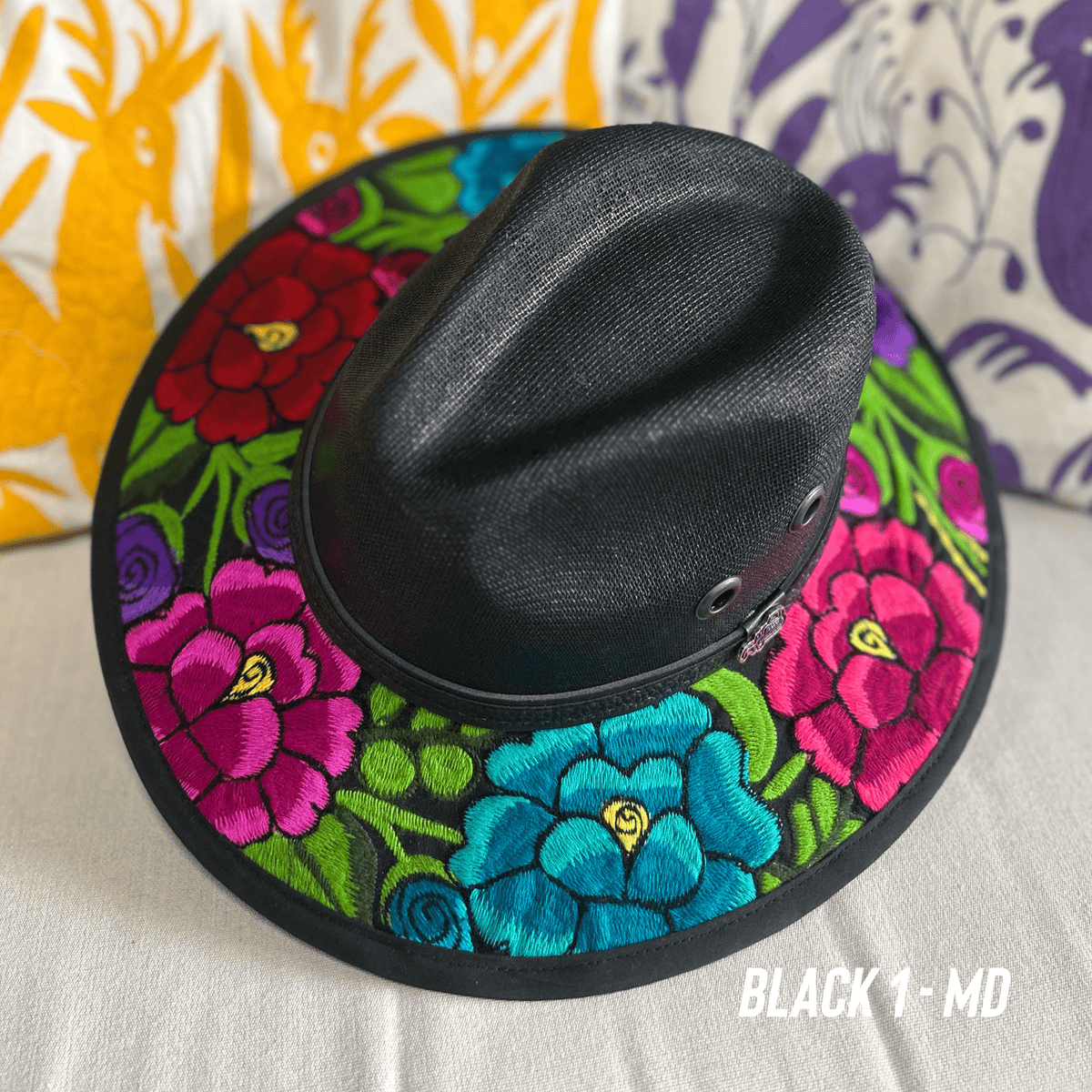 Mexican Embroidered Sun Hat Zinnia – Camelia Mexican Boutique