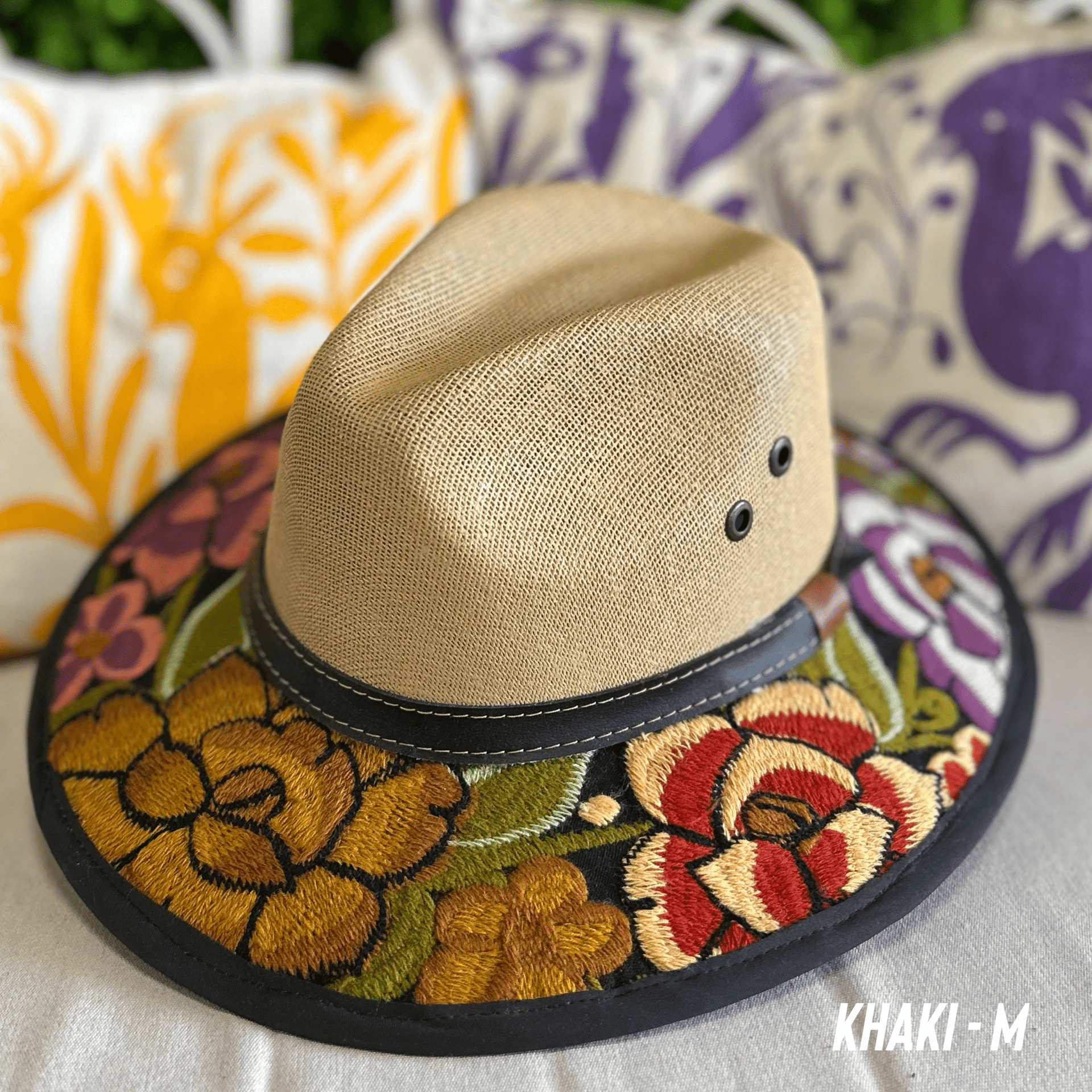 Mexican Embroidered Sun Hat Zinnia – Camelia Mexican Boutique