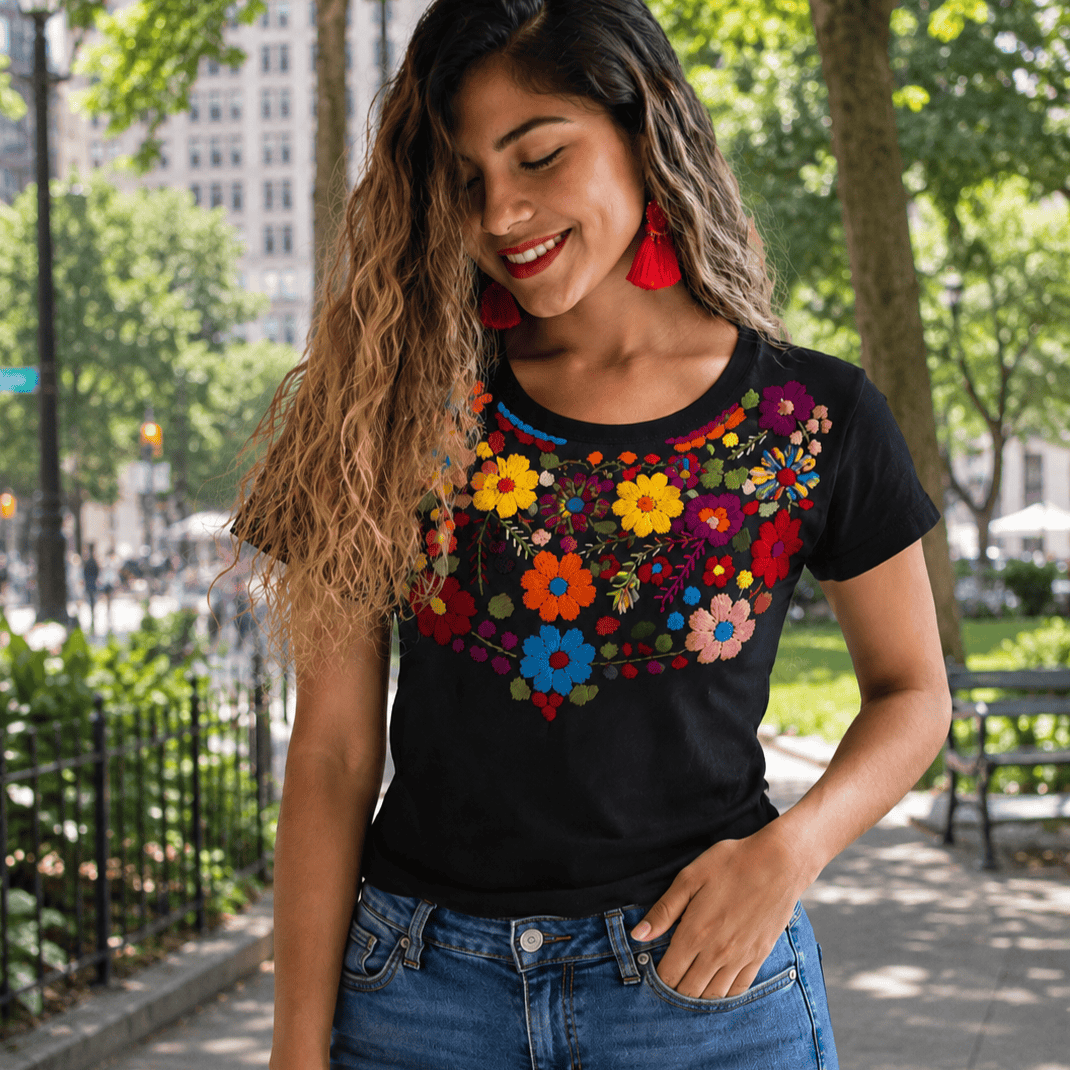 Mexican Embroidered T-Shirt - Rosie Mexican Embroidered T-Shirt - Rosie