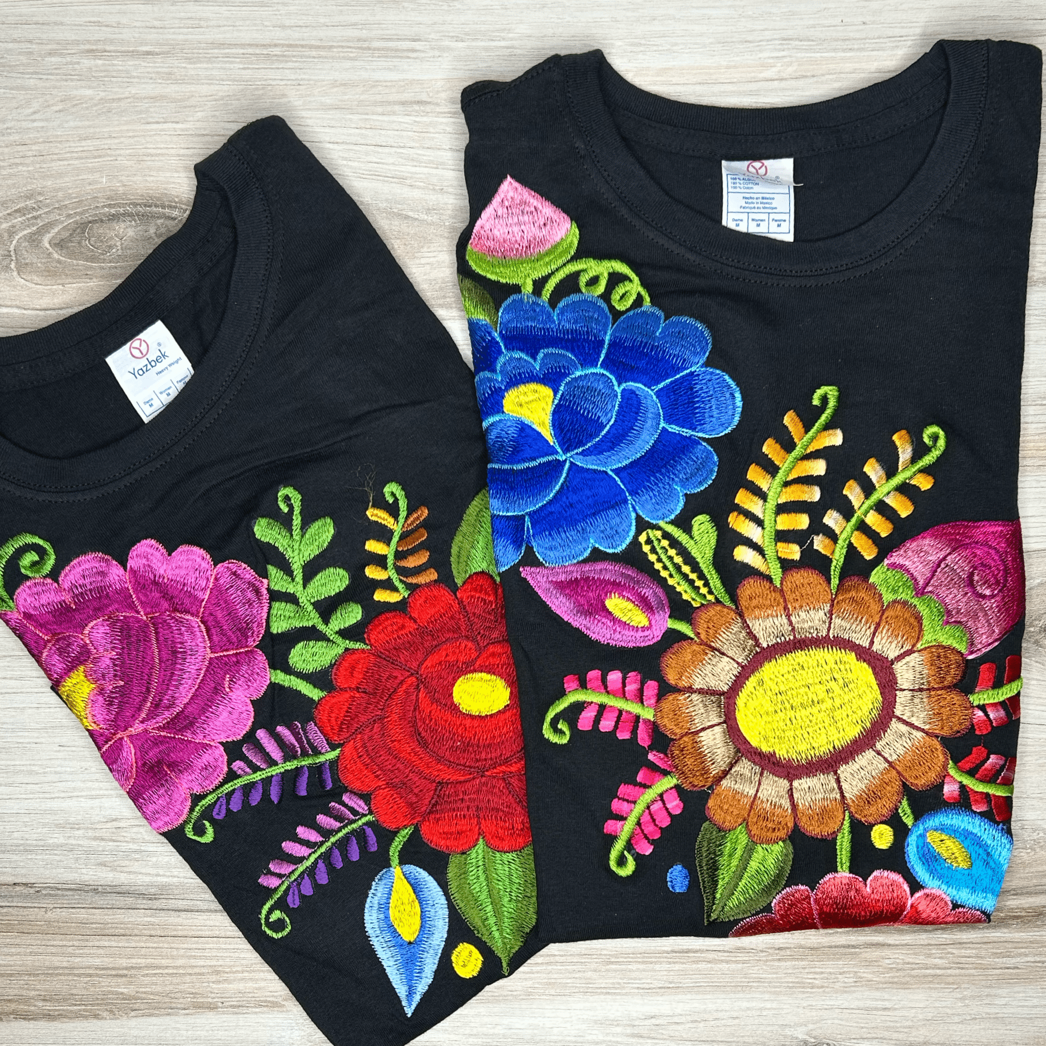 Mexican Embroidered T-Shirt - Zinnia Mexican Embroidered T-Shirt - Zinnia