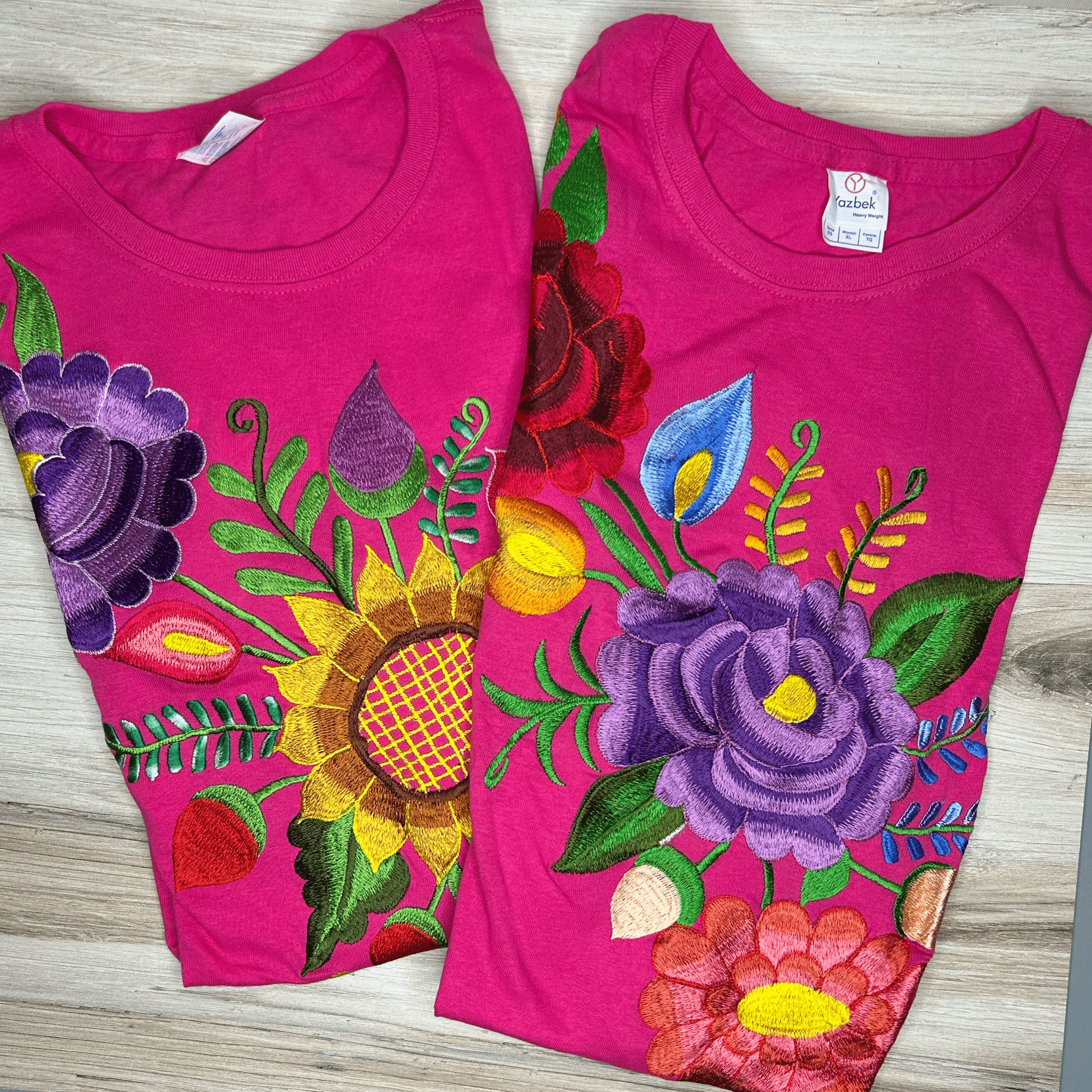 Mexican Embroidered T-Shirt - Zinnia Mexican Embroidered T-Shirt - Zinnia