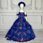 Mexican Flower Girl Dress Dropped Sleeves - Mariposa