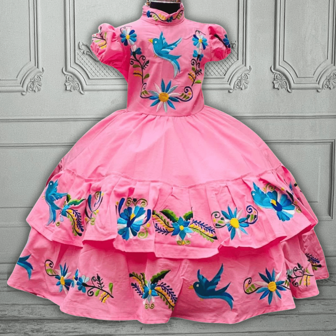 Mexican Flower Girl Dress - Escaramuza Colibri