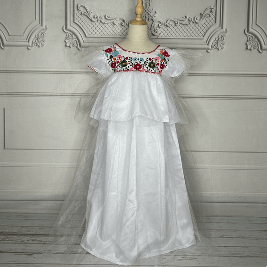 Mexican Flower Girl Dress Puebla Tulle