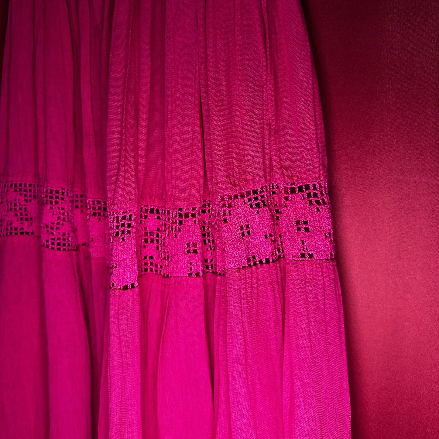 Mexican Gauze Lace Tiered Skirt Mexican Gauze Lace Tiered Skirt