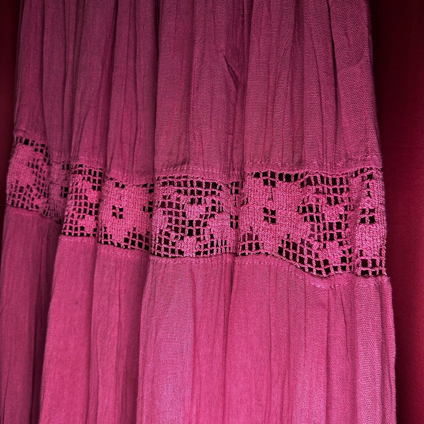 Mexican Gauze Lace Tiered Skirt Mexican Gauze Lace Tiered Skirt