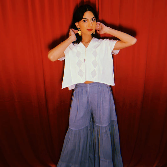 Mexican Gauze Tiered Selena Palazo Pants Mexican Gauze Tiered Selena Palazo Pants