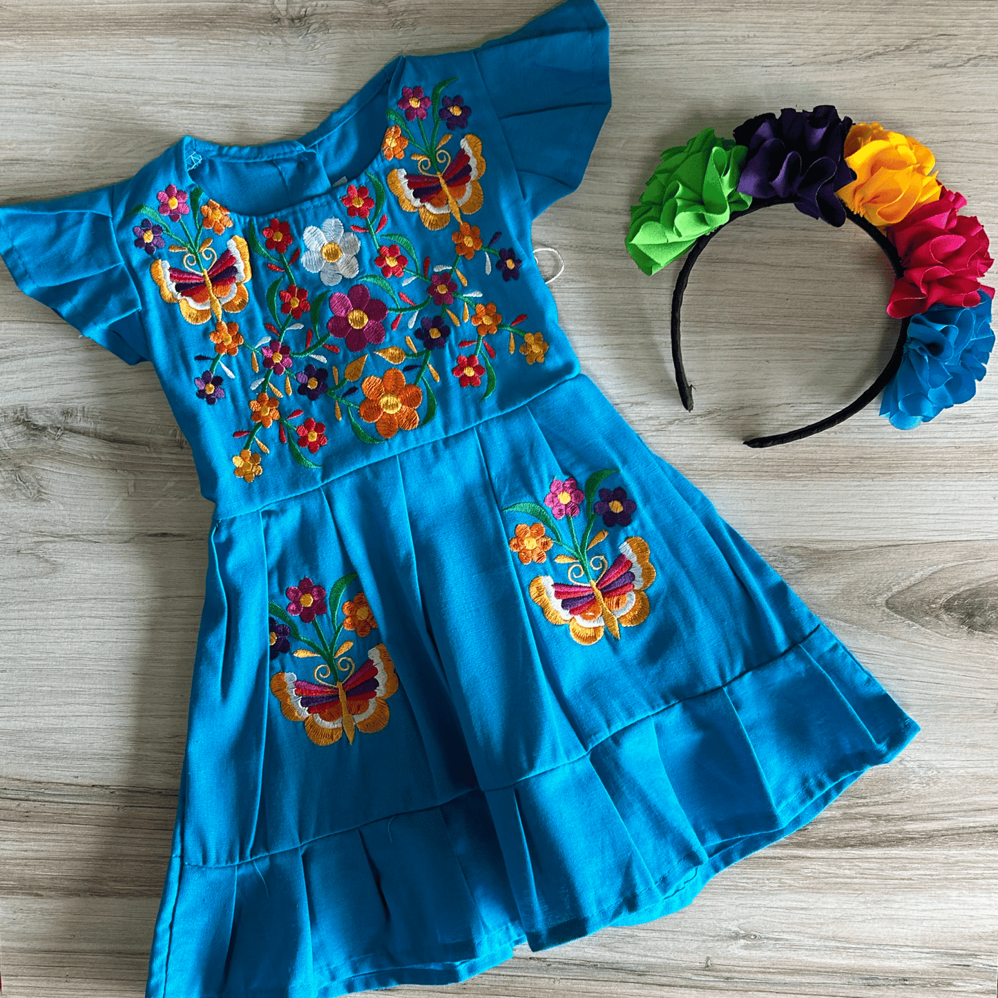 Mexican Girl Dress - Butterflies