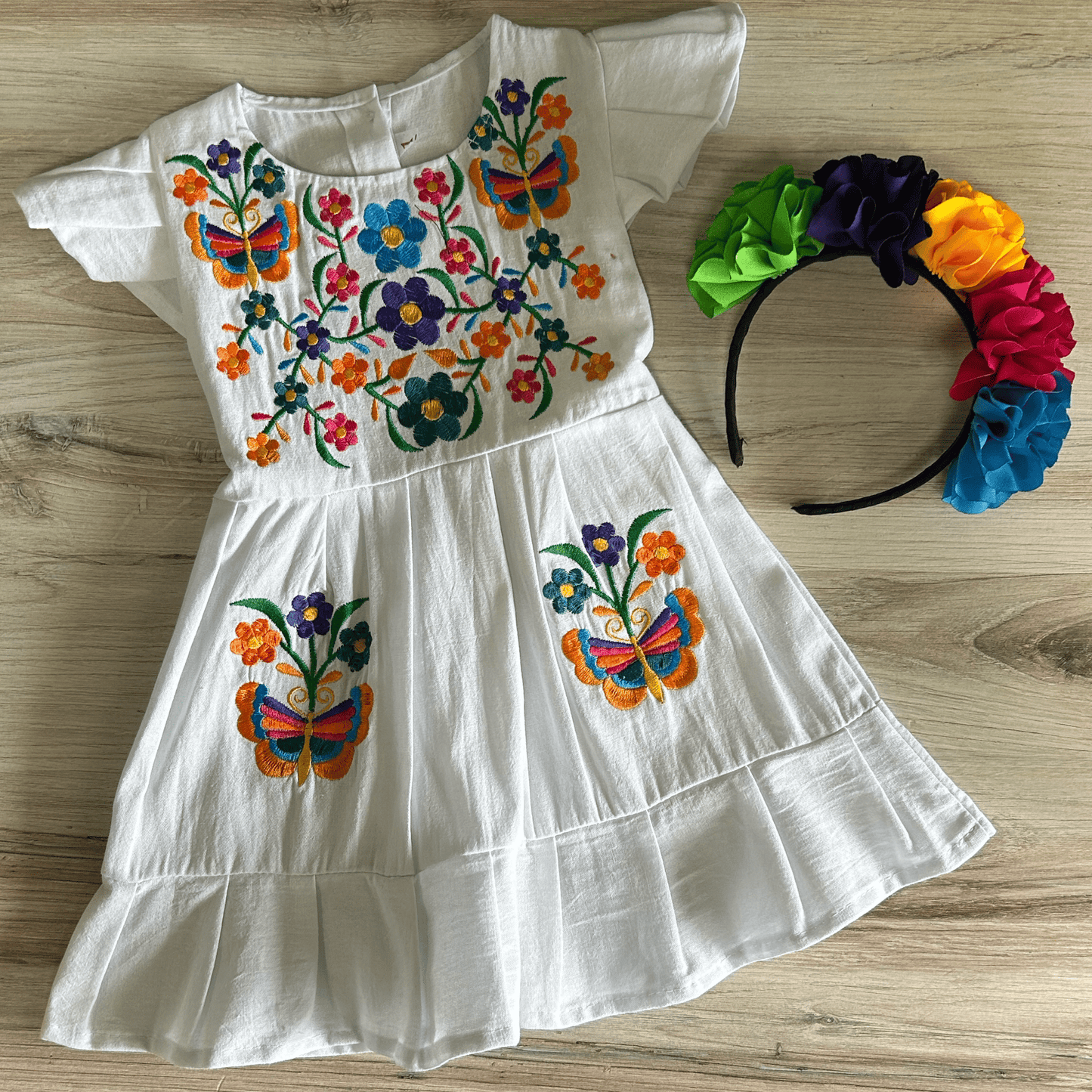 Mexican Girl Dress - Butterflies