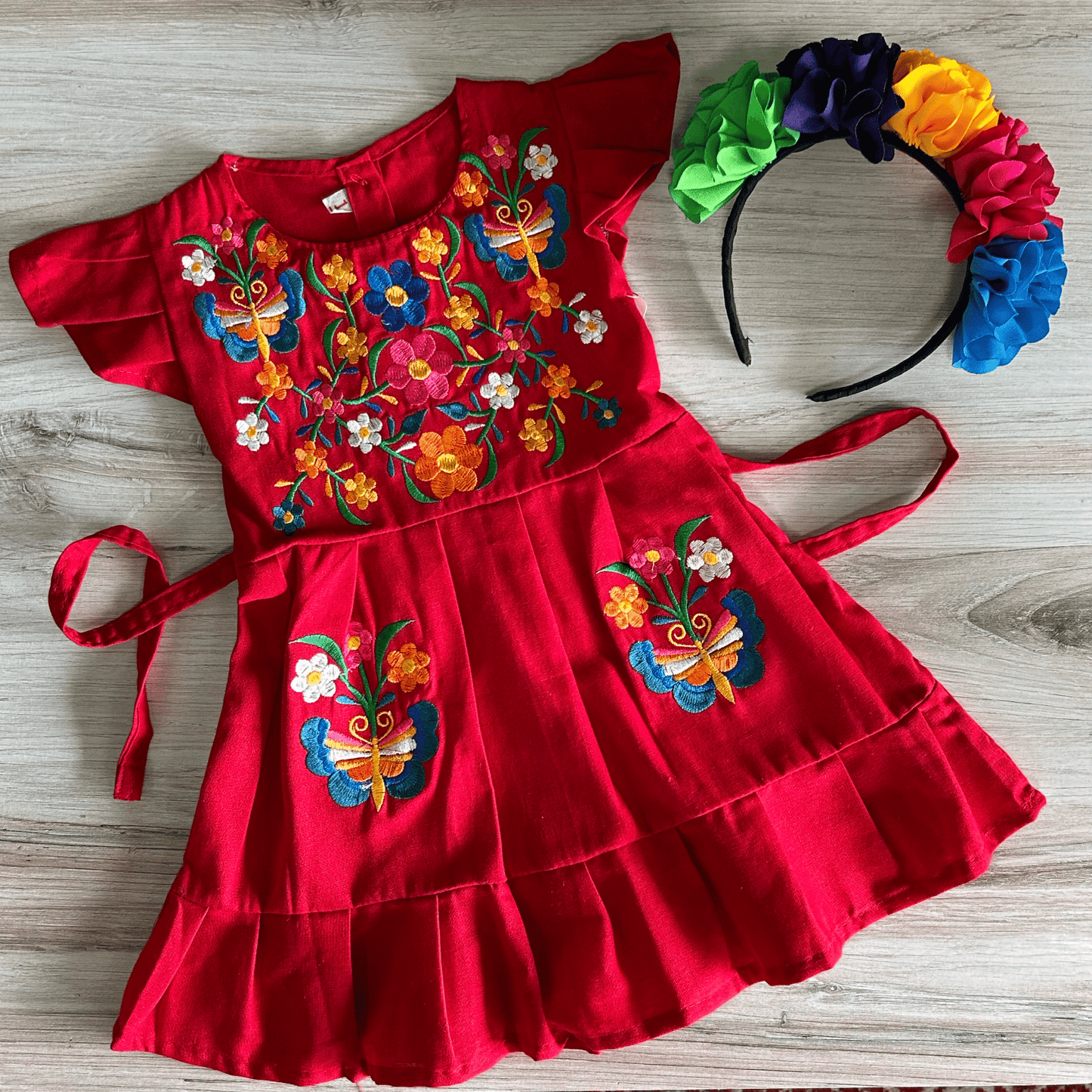 Mexican Girl Dress - Butterflies