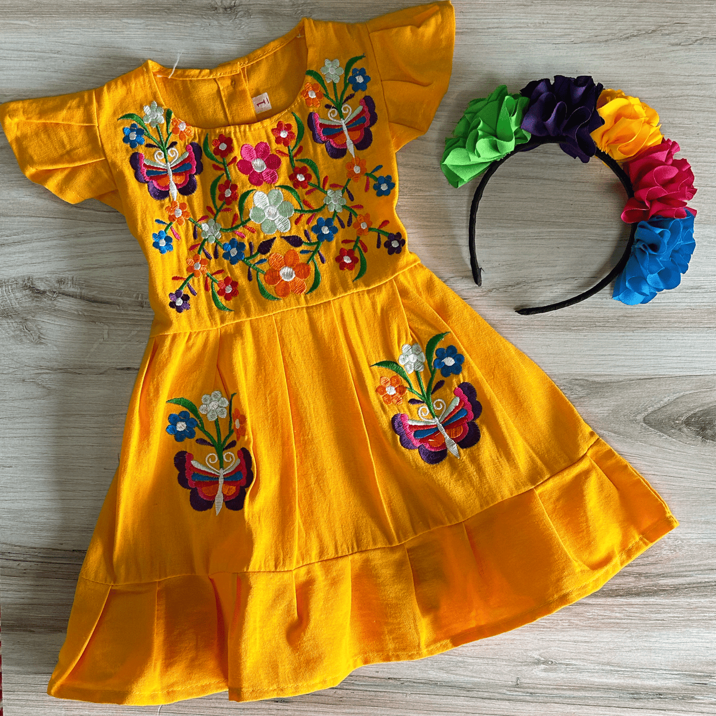 Mexican Girl Dress - Butterflies