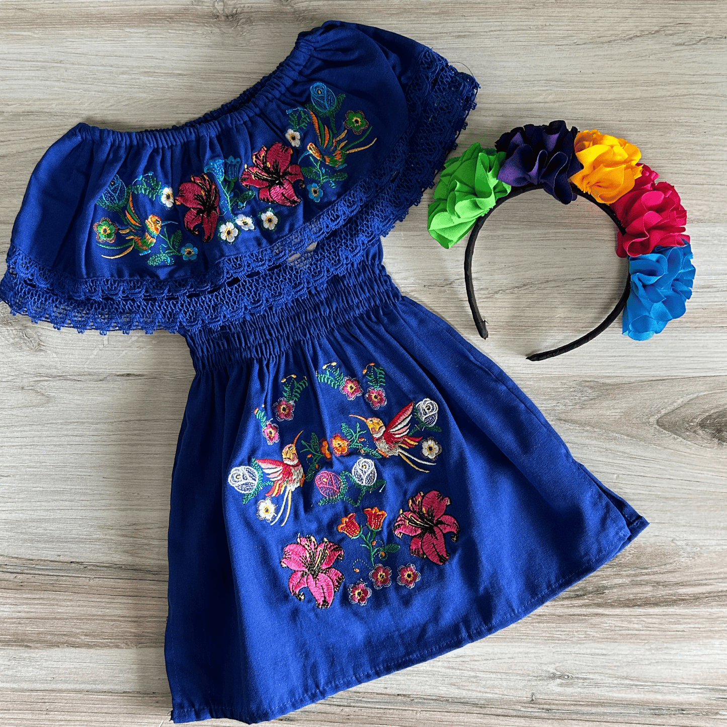 Mexican Girl Off Shoulder Dress - Humming Bird