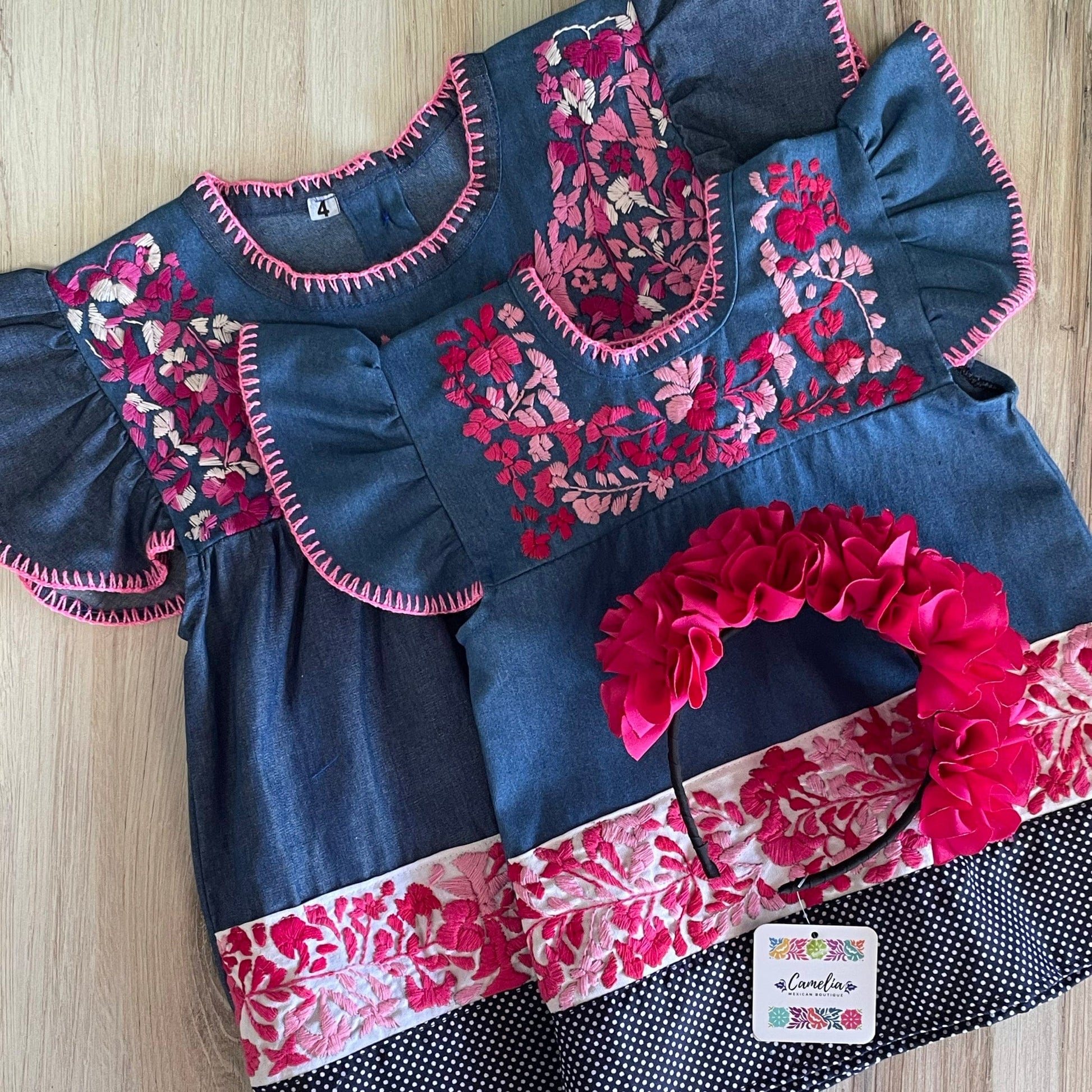 Mexican Girl San Antonino Denim Dress