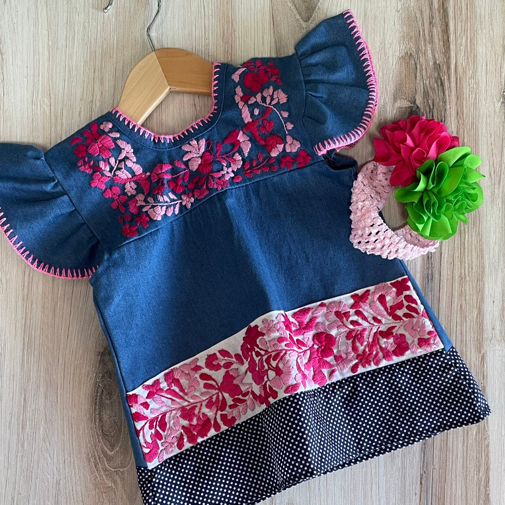 Mexican Girl San Antonino Denim Dress