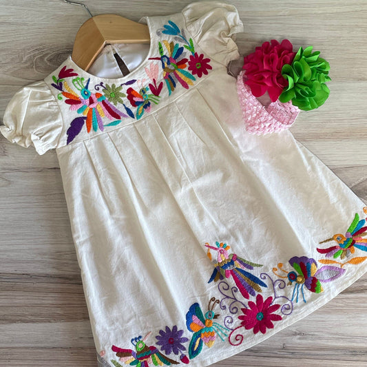 Mexican Girl Smocked Dress Otomi