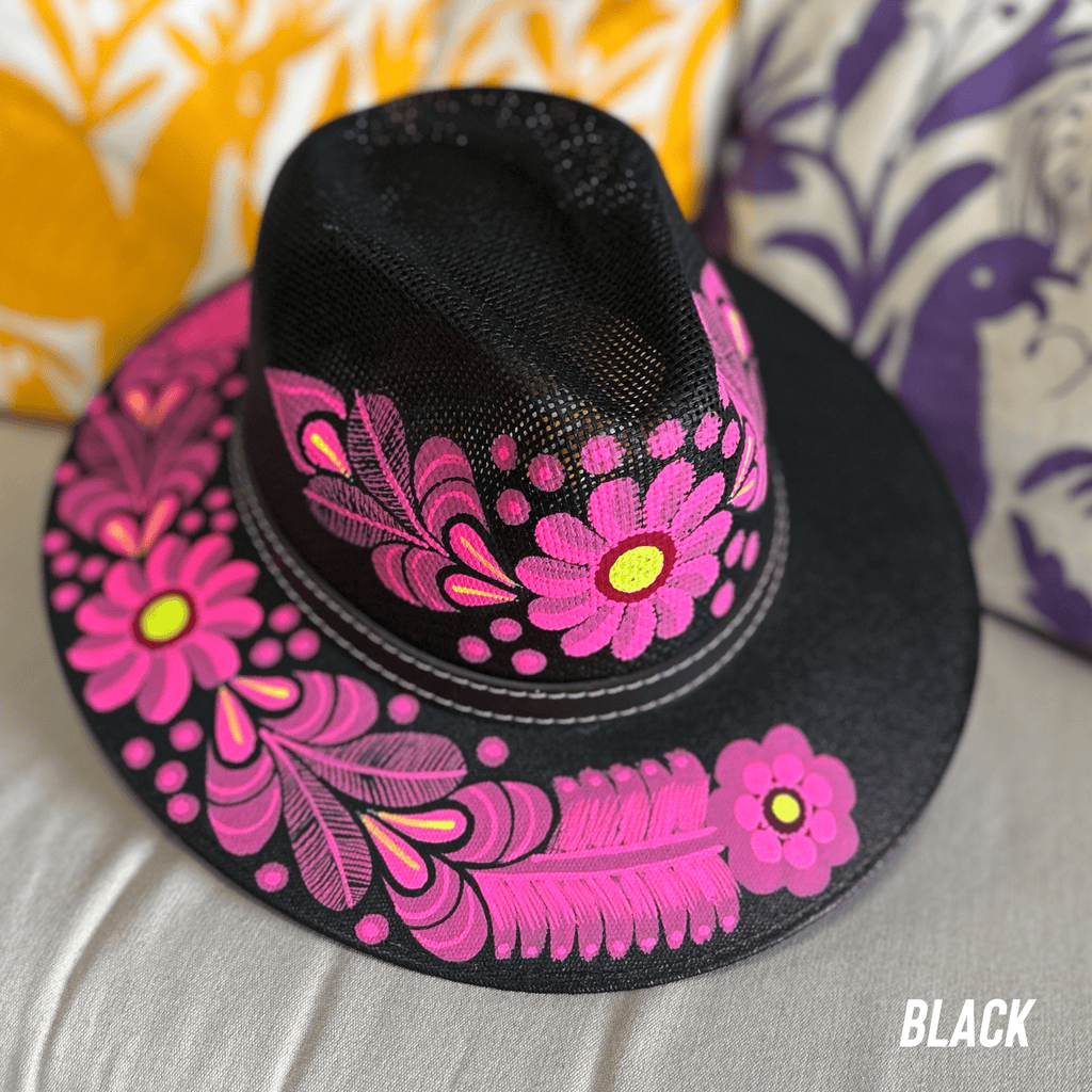 Mexican Hand Painted  Sun Hat - Daisy Mexican Hand Painted  Sun Hat - Daisy