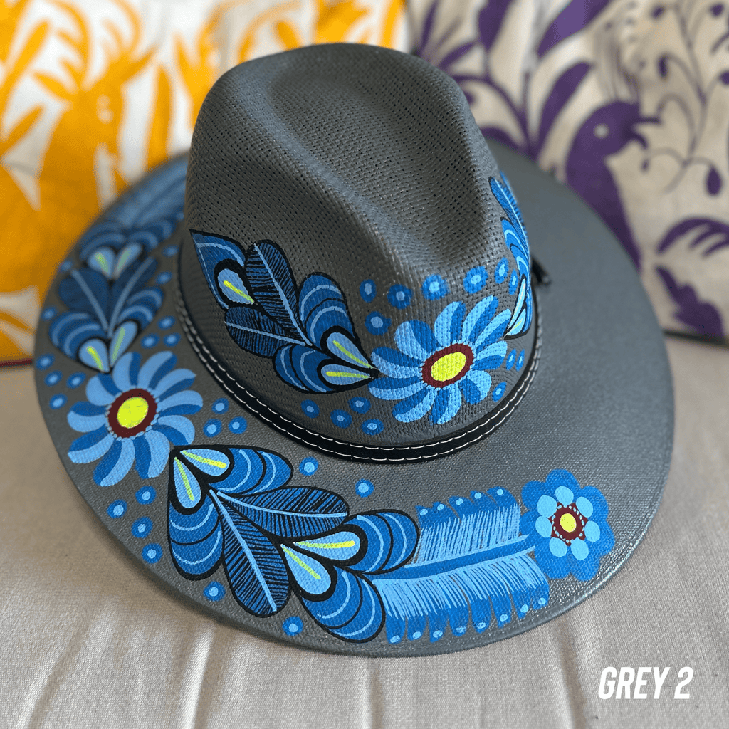 Mexican Hand Painted  Sun Hat - Daisy Mexican Hand Painted  Sun Hat - Daisy