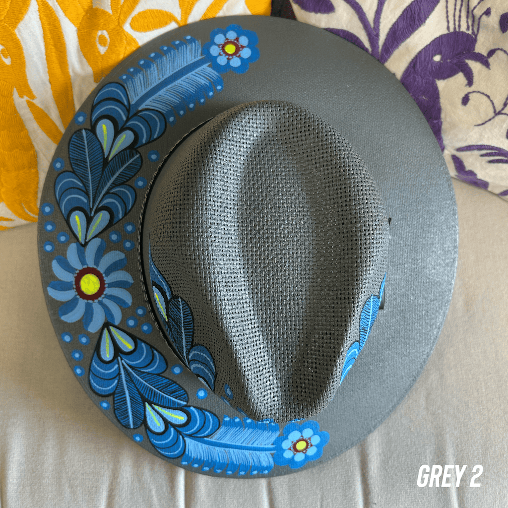 Mexican Hand Painted  Sun Hat - Daisy Mexican Hand Painted  Sun Hat - Daisy