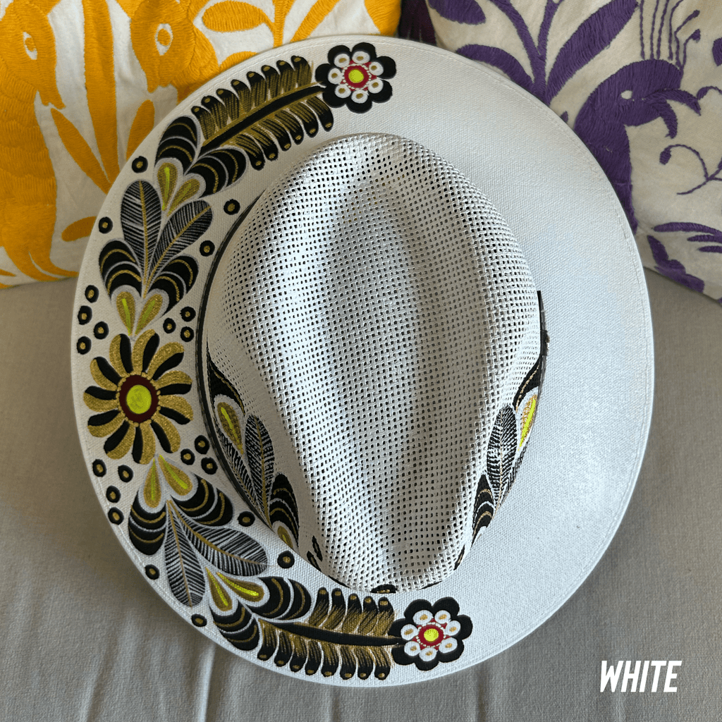 Mexican Hand Painted  Sun Hat - Daisy Mexican Hand Painted  Sun Hat - Daisy