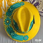 Mexican Hand Painted  Sun Hat - Daisy Mexican Hand Painted  Sun Hat - Daisy