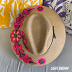 Mexican Hand Painted  Sun Hat - Daisy Mexican Hand Painted  Sun Hat - Daisy
