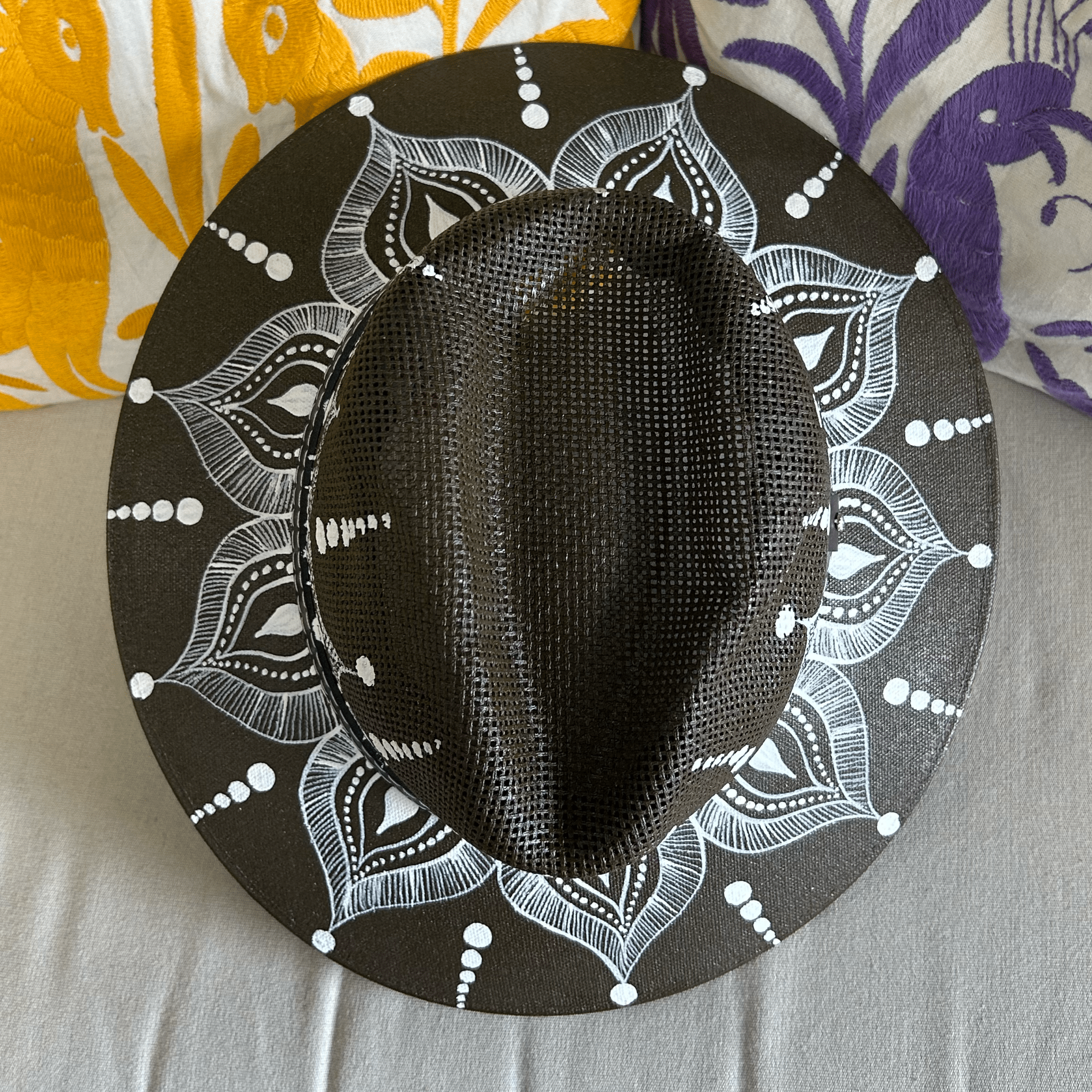 Mexican Hand Painted  Sun Hat - Gypsy Mexican Hand Painted  Sun Hat - Gypsy