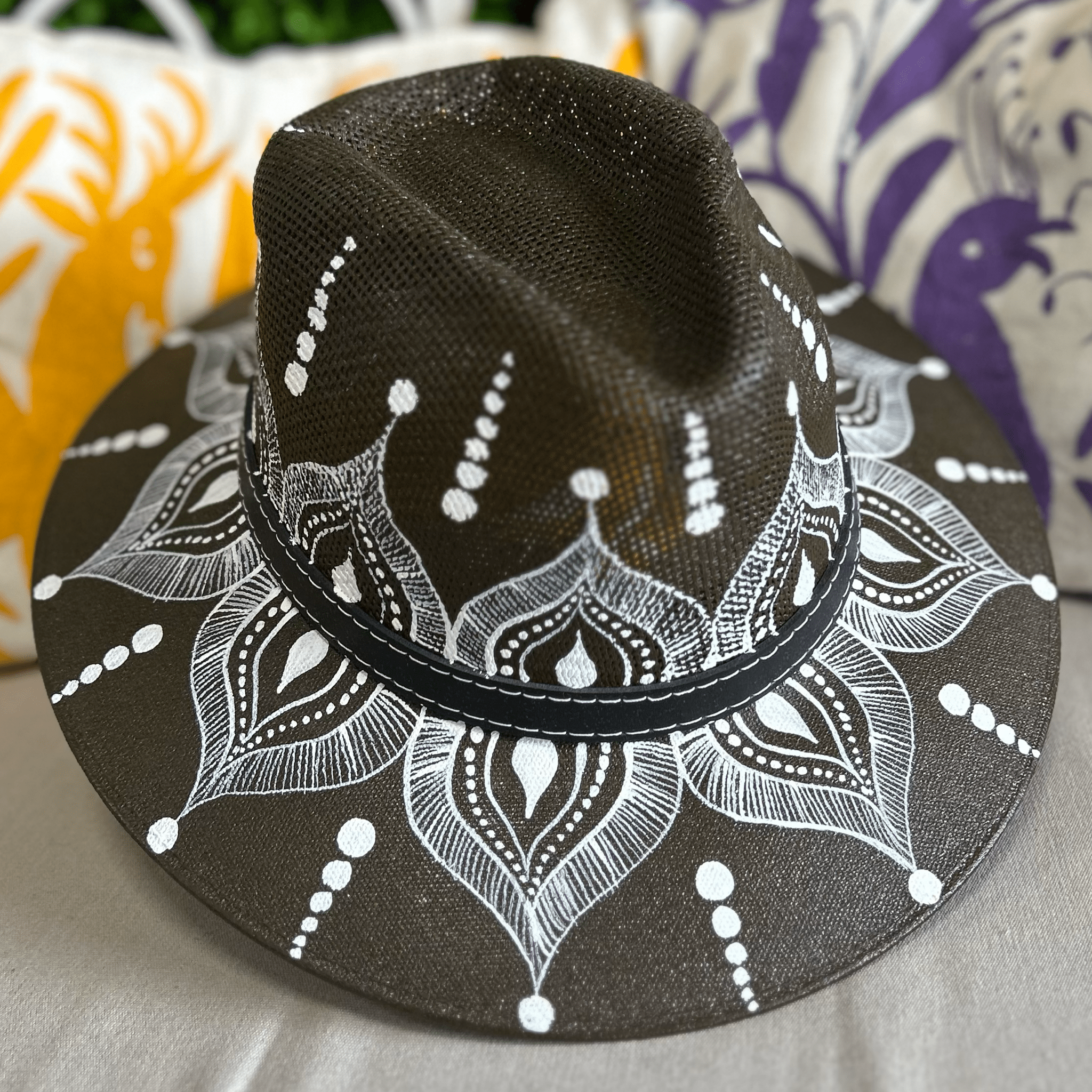 Mexican Hand Painted  Sun Hat - Gypsy Mexican Hand Painted  Sun Hat - Gypsy