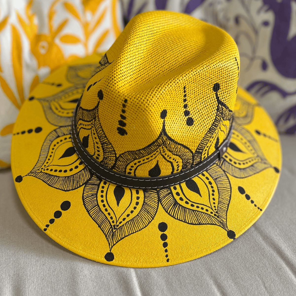 Mexican Hand Painted Sun Hat - Gypsy – Camelia Mexican Boutique display picture 1