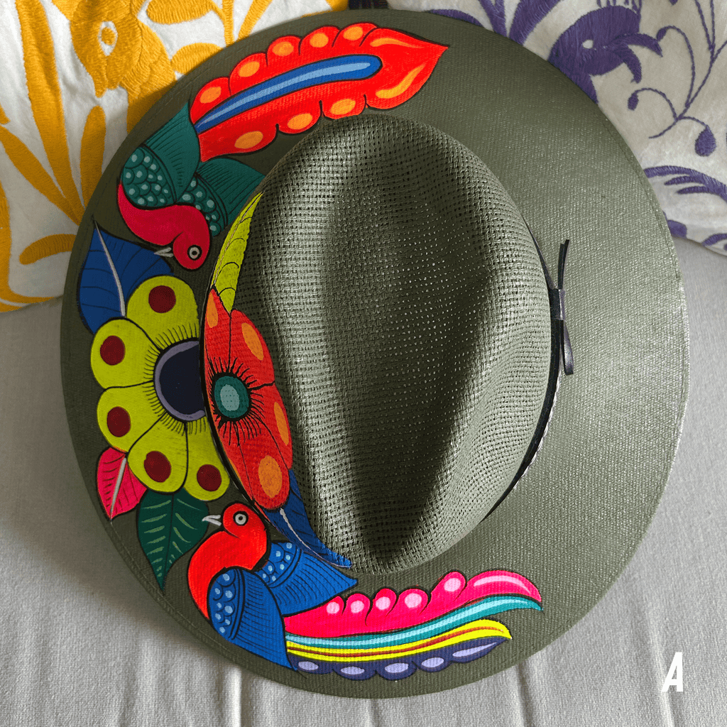 Mexican Hand Painted  Sun Hat Mexican Hand Painted  Sun Hat
