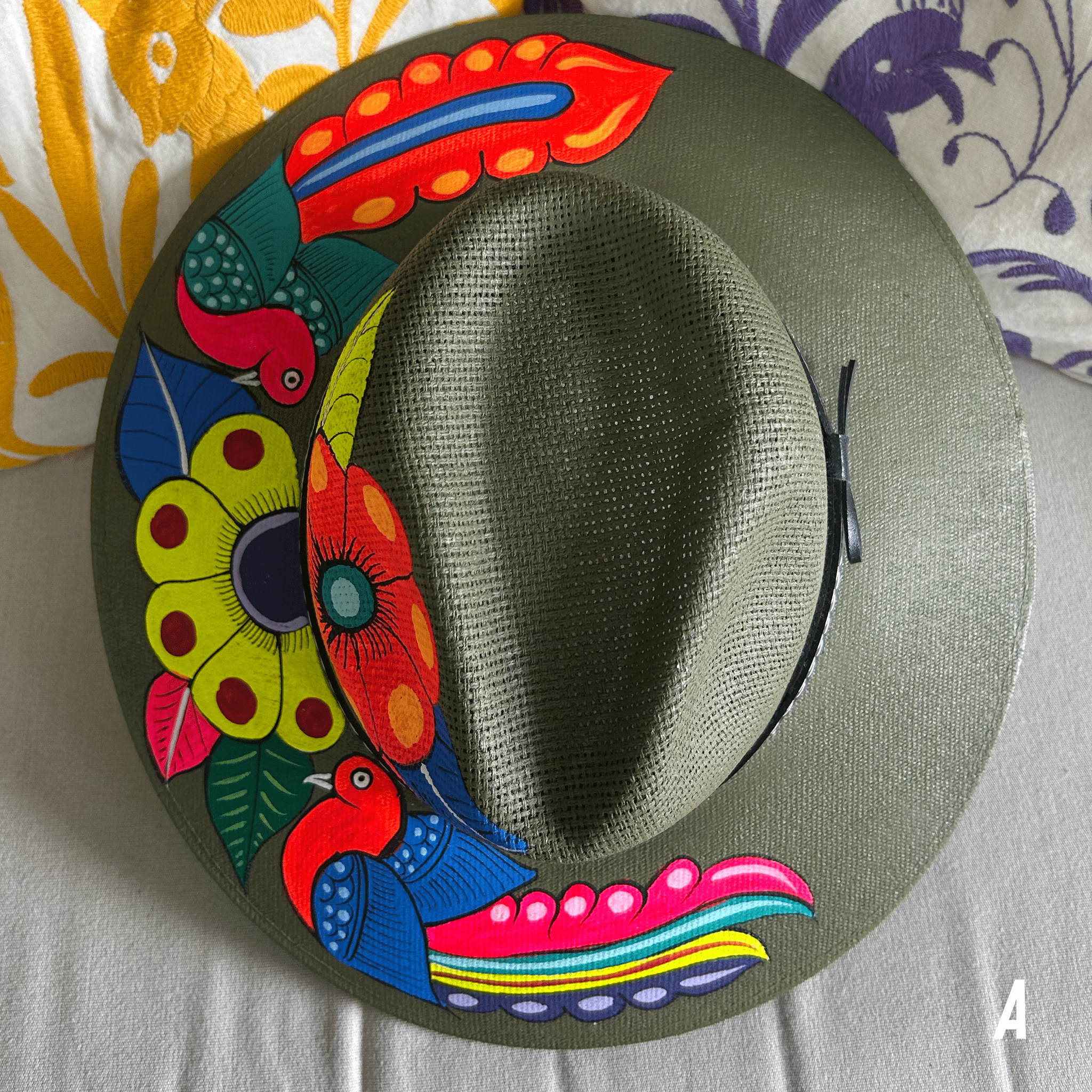 Mexican Hand Painted  Sun Hat Mexican Hand Painted  Sun Hat