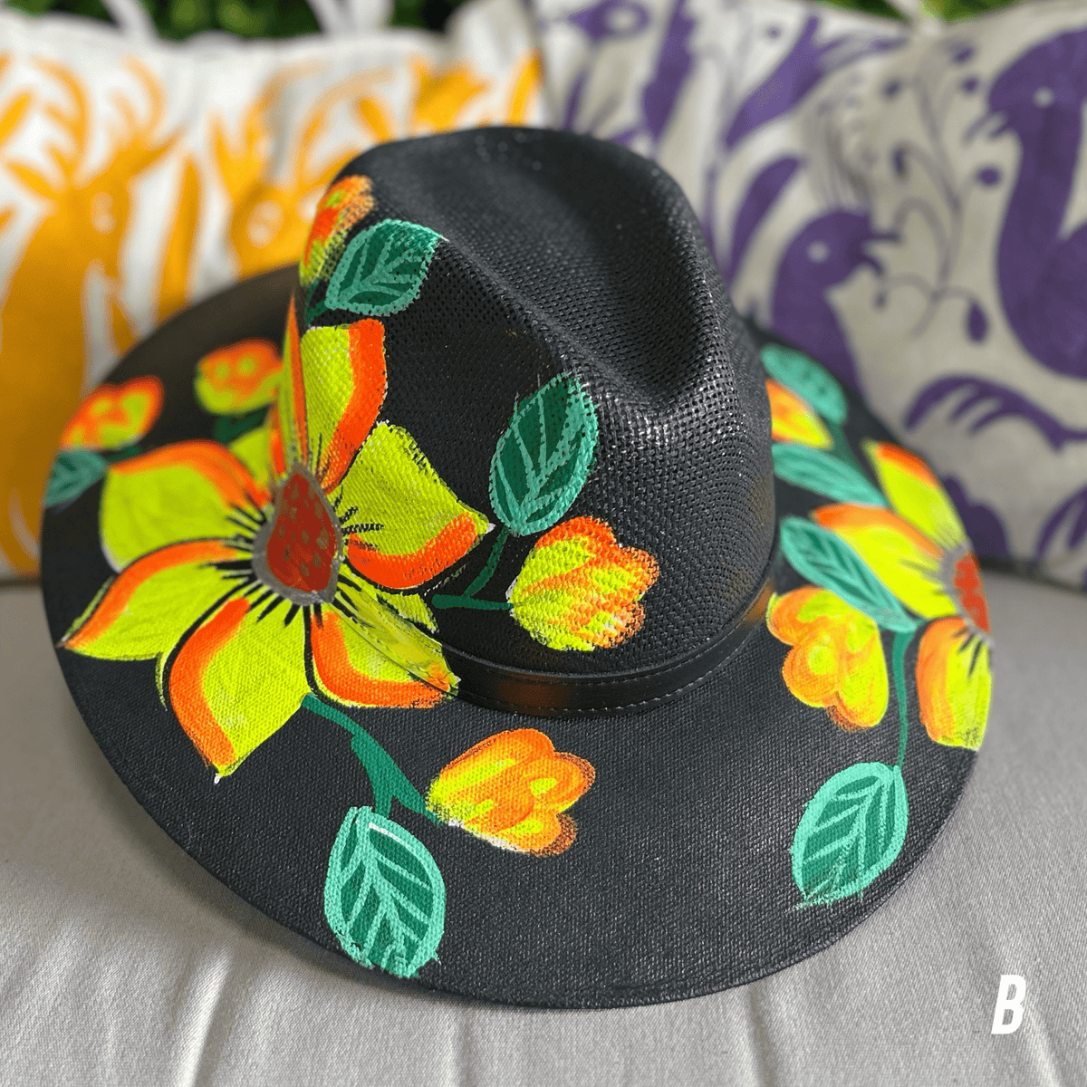 Mexican Hand Painted  Sun Hat Mexican Hand Painted  Sun Hat