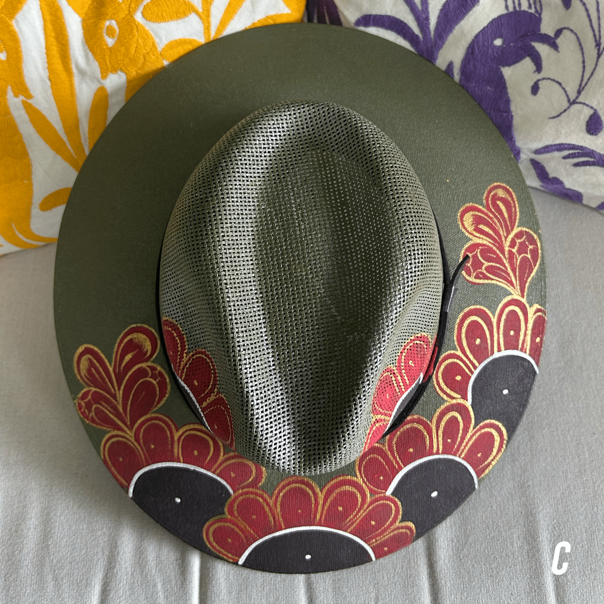 Mexican Hand Painted  Sun Hat Mexican Hand Painted  Sun Hat