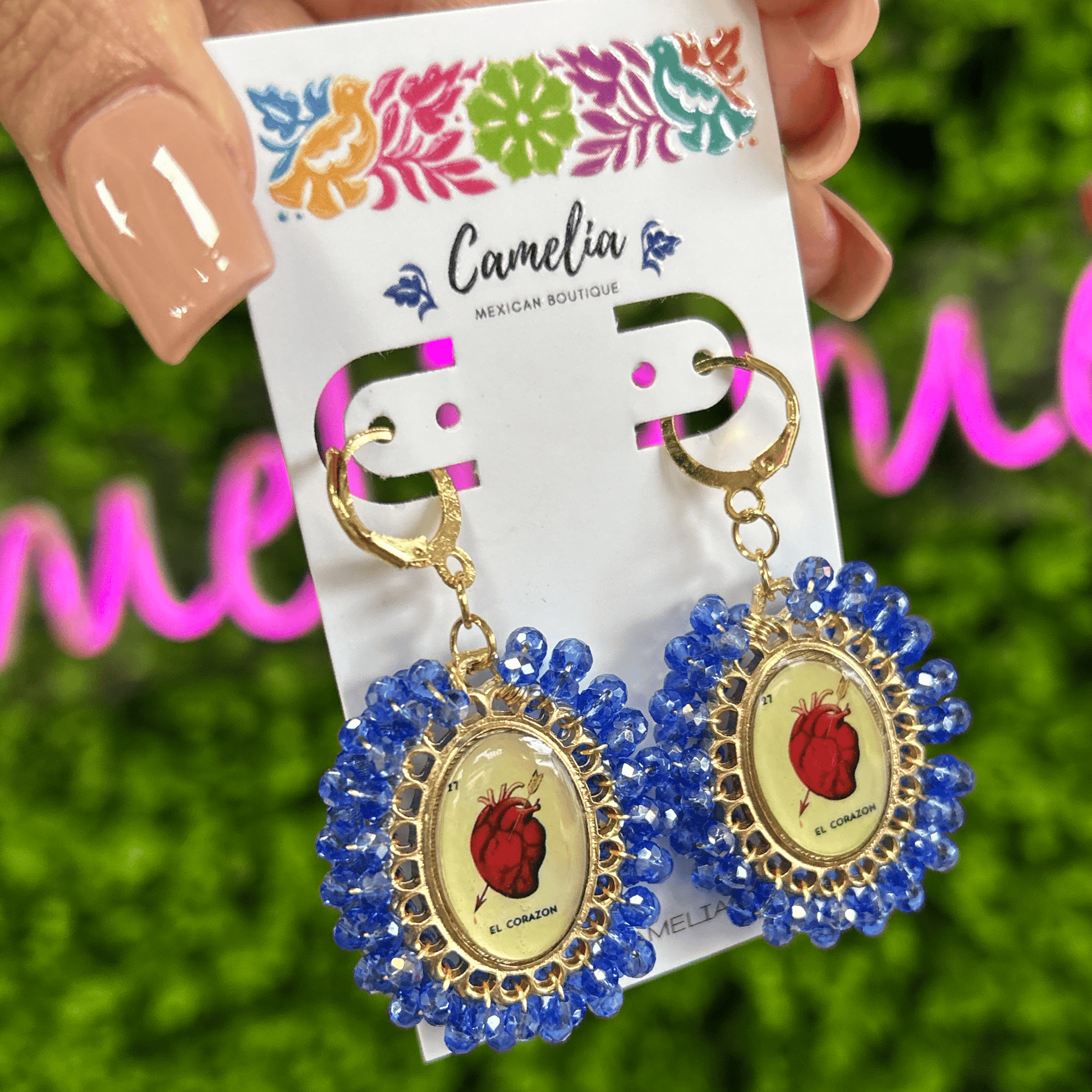 Mexican Loteria Earrings - El Corazon LG Mexican Loteria Earrings - El Corazon LG