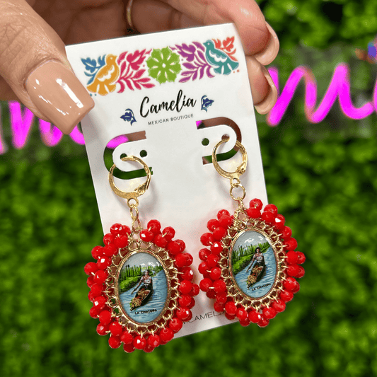 Mexican Loteria Earrings - La Chalupa LG Mexican Loteria Earrings - La Chalupa LG
