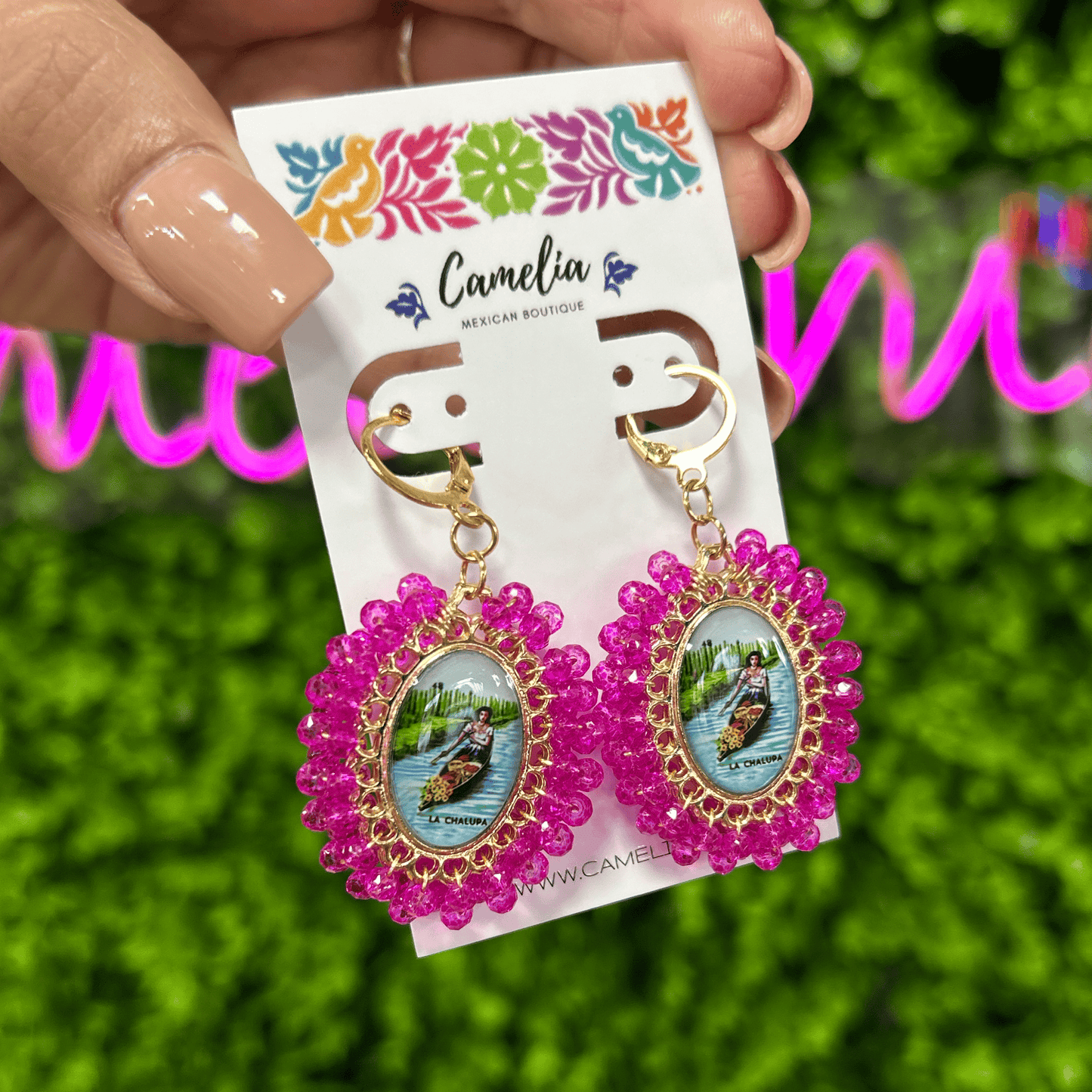 Mexican Loteria Earrings - La Chalupa LG Mexican Loteria Earrings - La Chalupa LG
