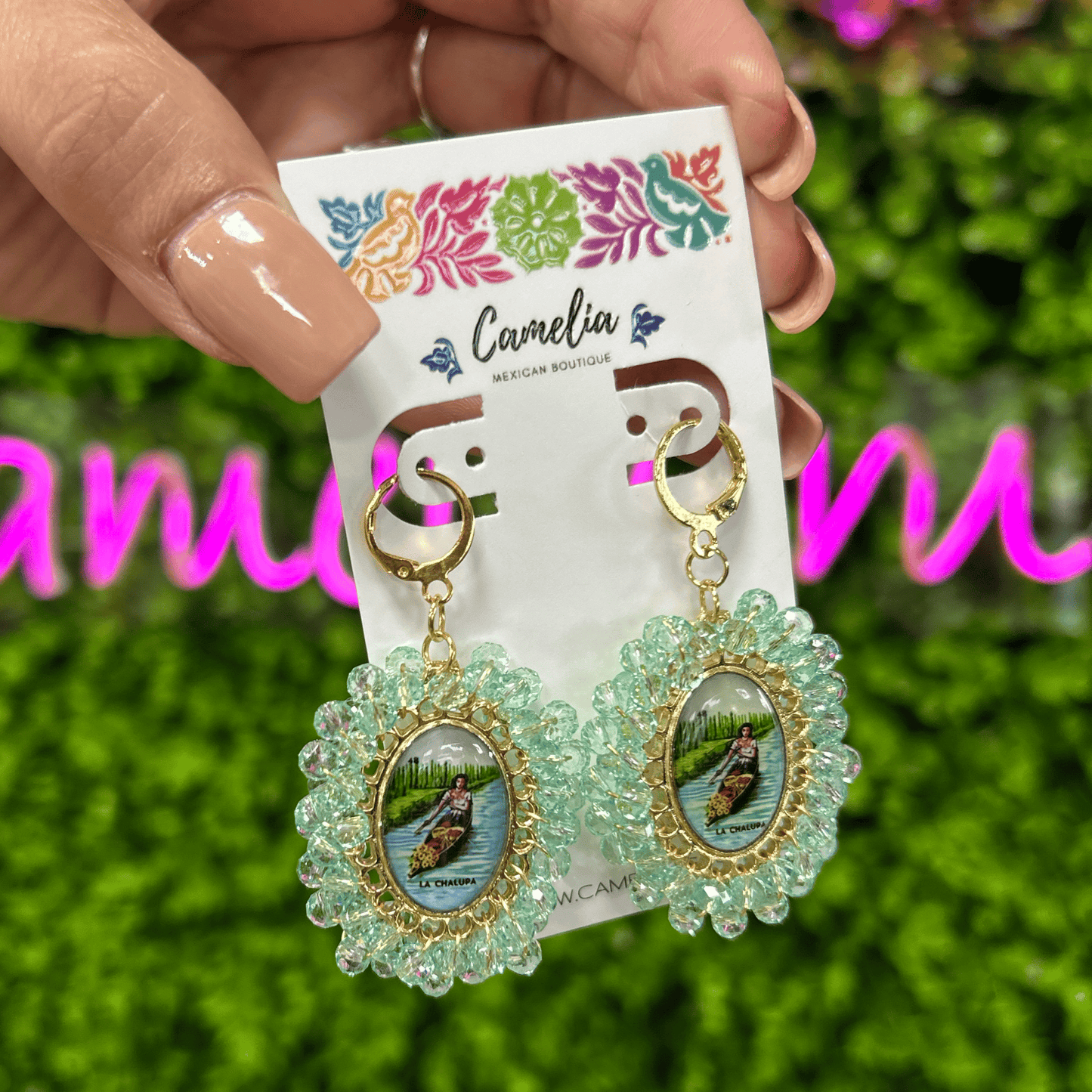 Mexican Loteria Earrings - La Chalupa LG Mexican Loteria Earrings - La Chalupa LG