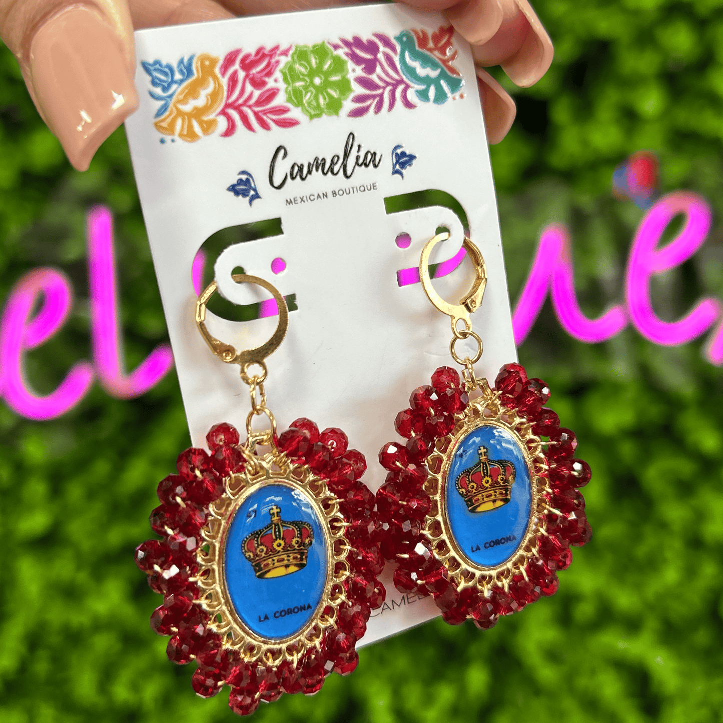 Mexican Loteria Earrings - La Corona LG Mexican Loteria Earrings - La Corona LG