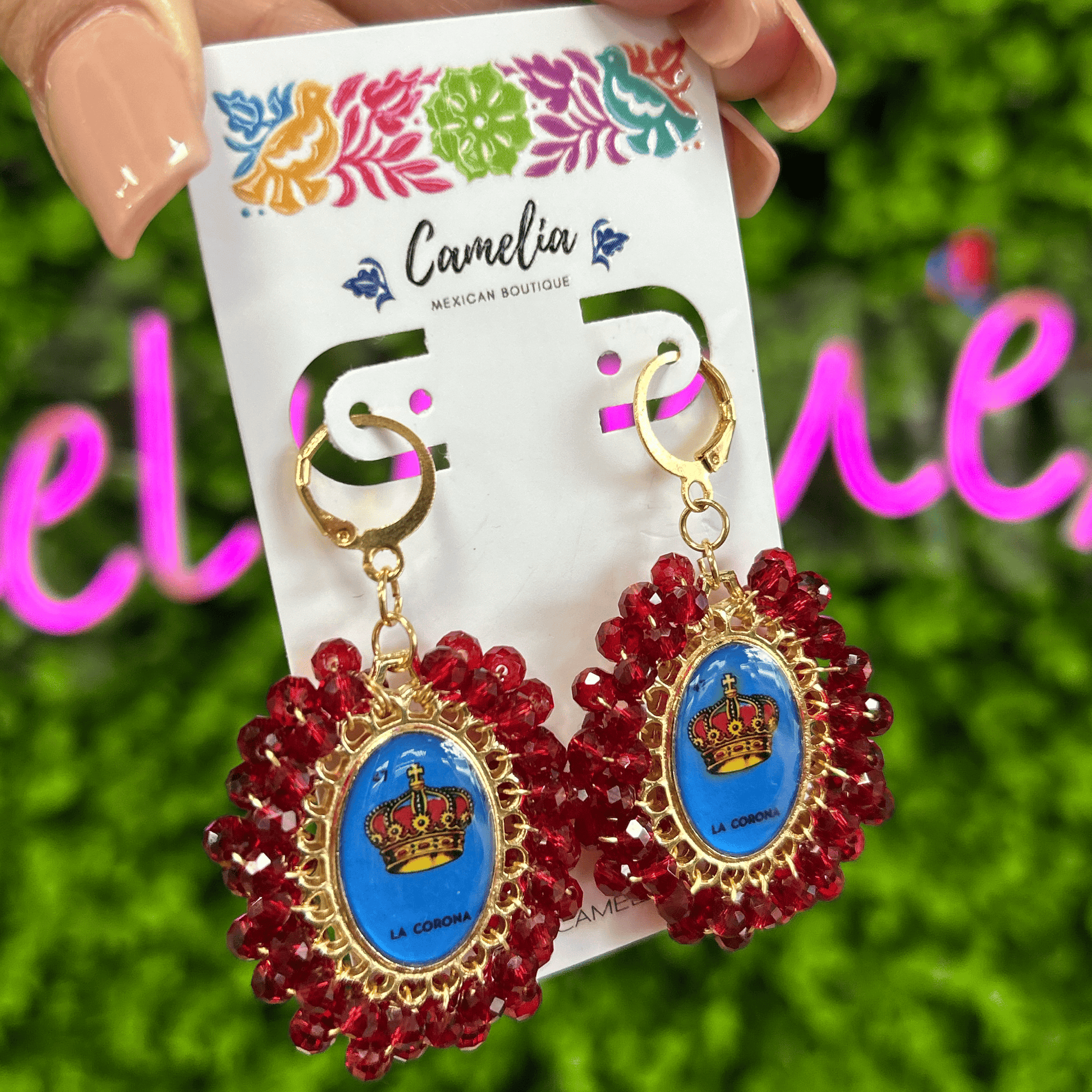Mexican Loteria Earrings - La Corona LG Mexican Loteria Earrings - La Corona LG