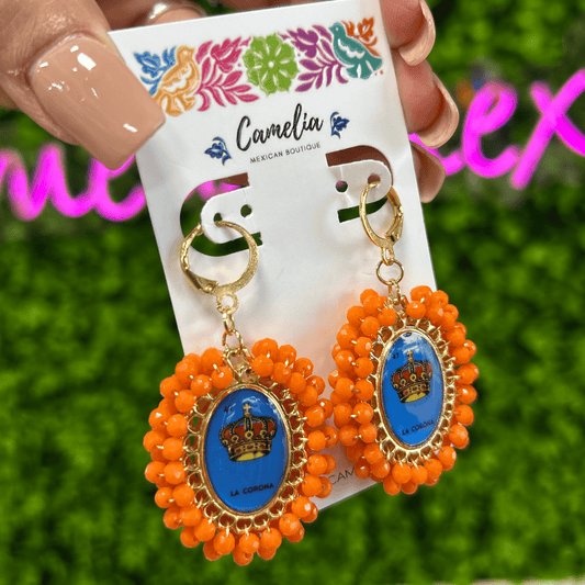 Mexican Loteria Earrings - La Corona LG Mexican Loteria Earrings - La Corona LG