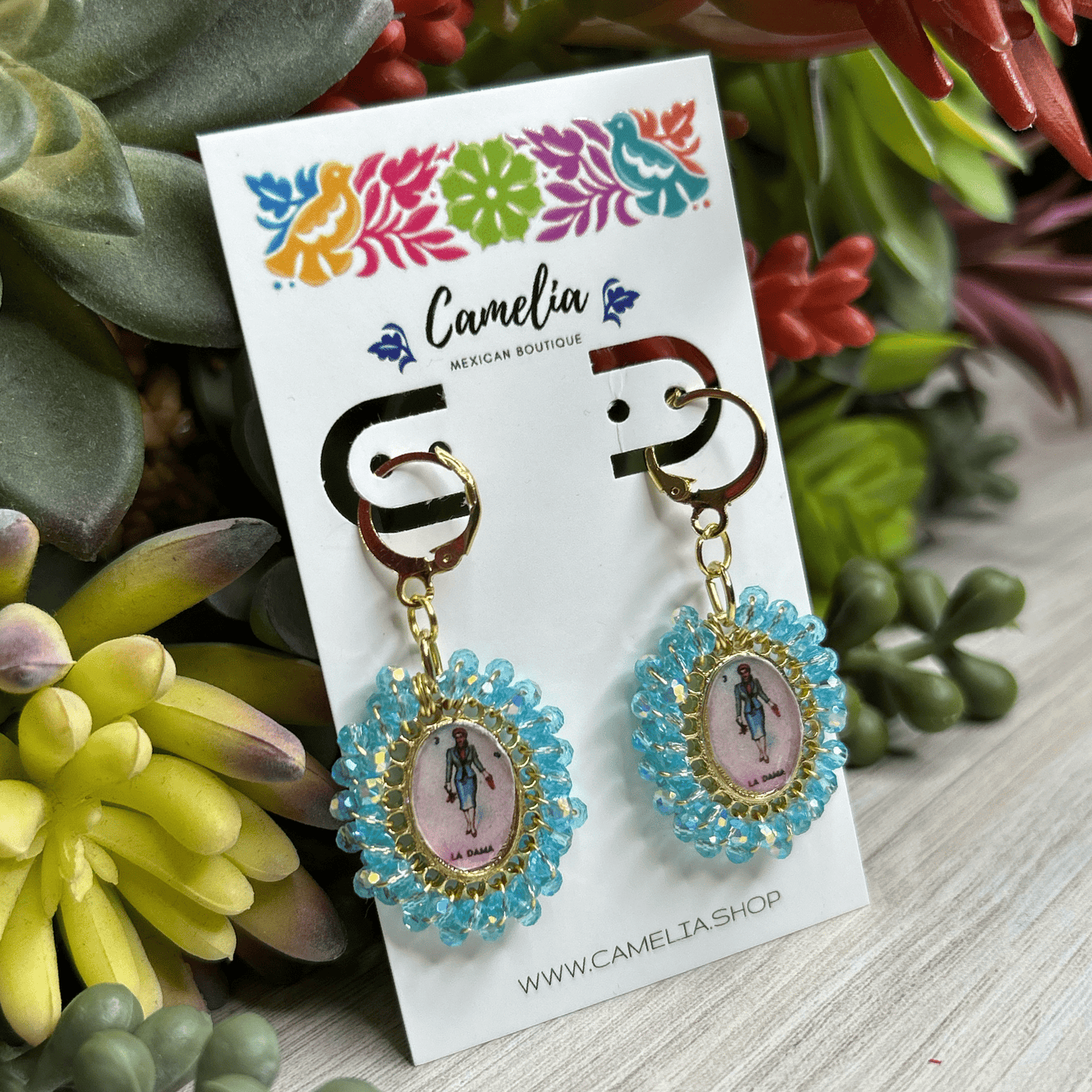 Mexican Loteria Earrings - La Dama