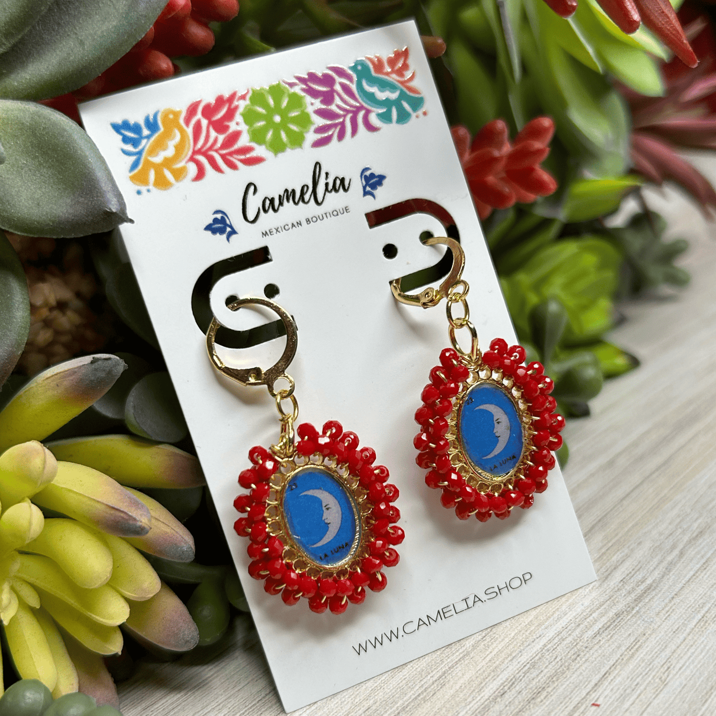 Mexican Loteria Earrings - La Luna