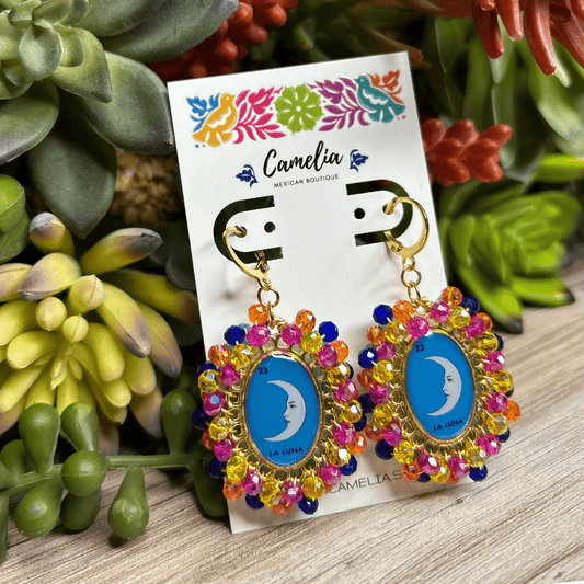 Mexican Loteria Earrings - La Luna LG