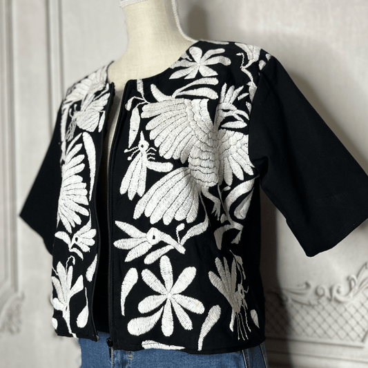 Mexican Otomi Blazer - Black