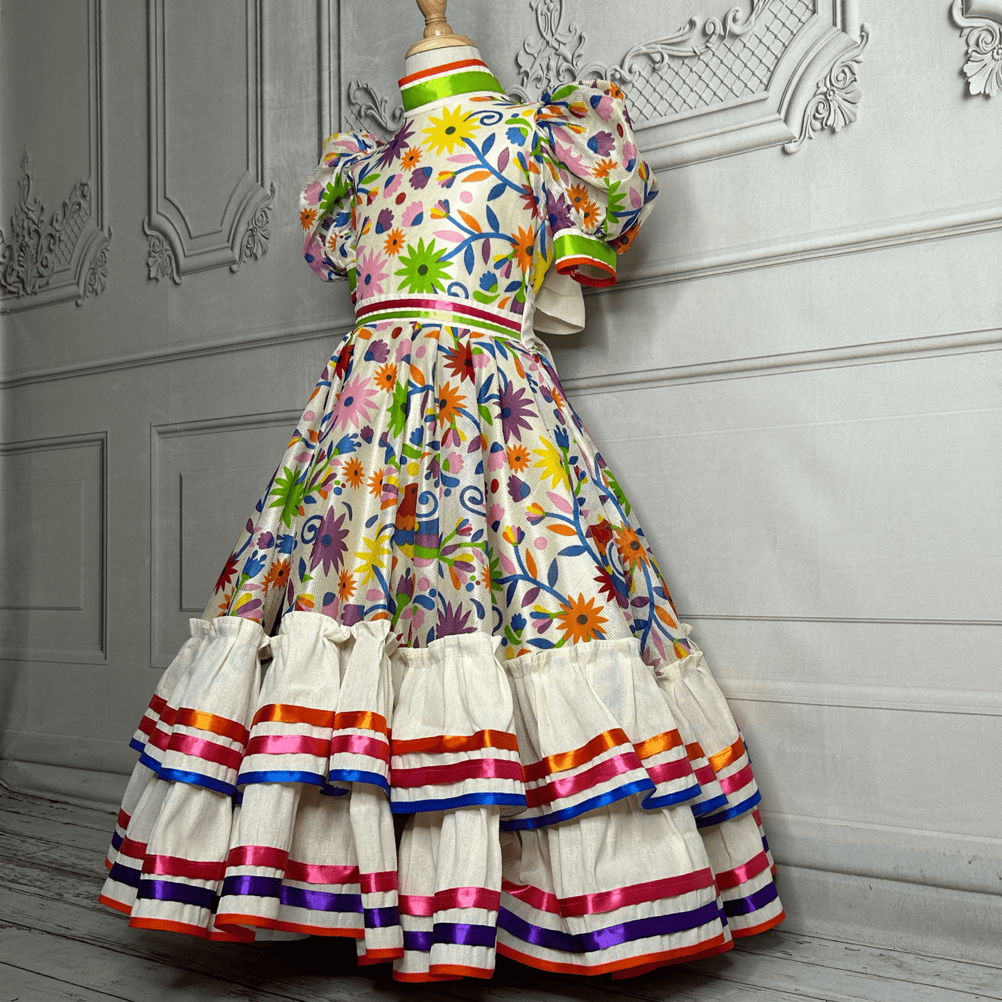 Mexican Otomi Charro Dress for Girls